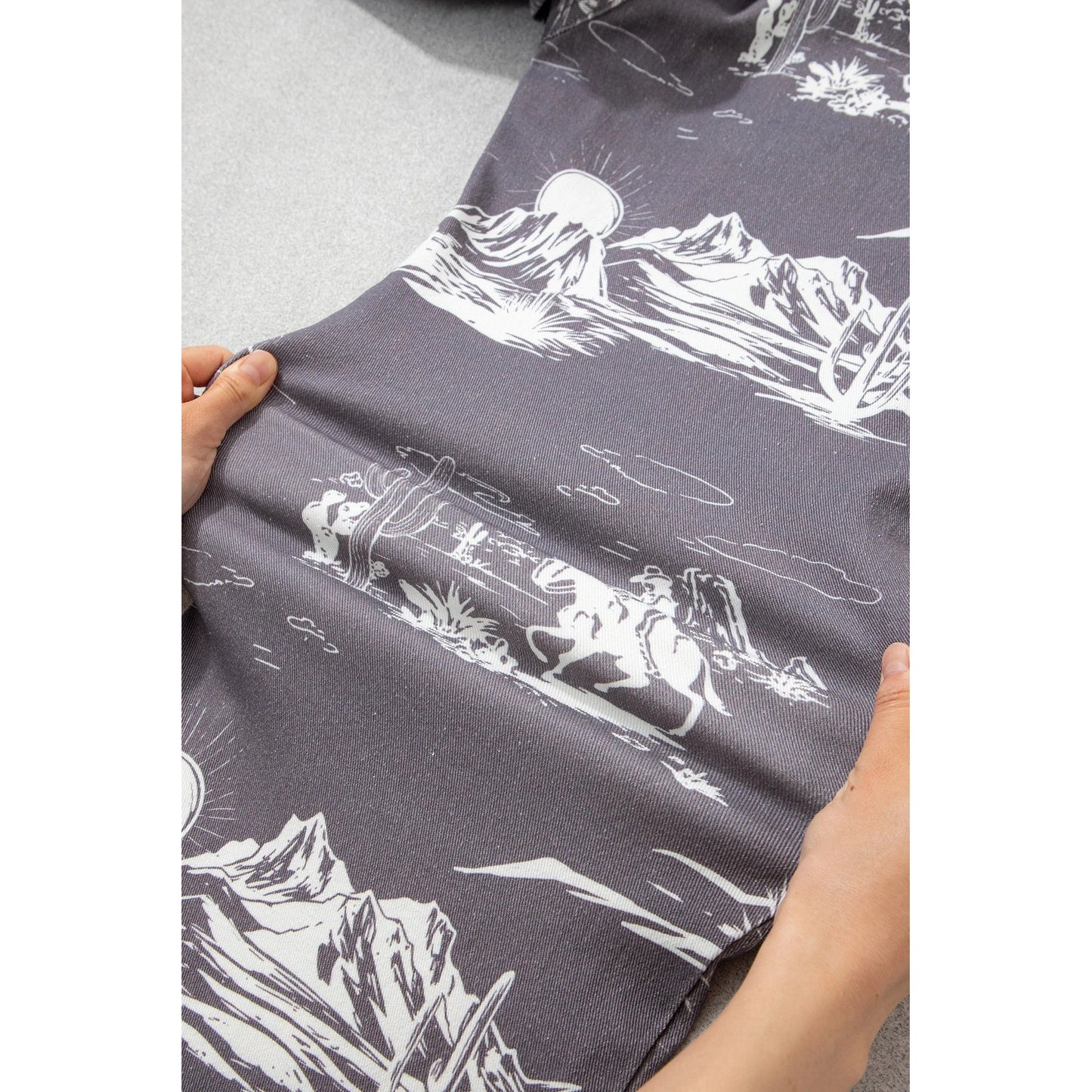 Jessa Wild West Riding Vintage Printed Shift Jeans