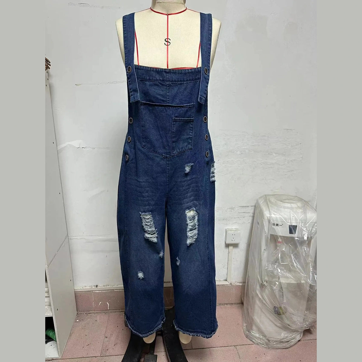 Jessika Distressed Denim Overalls - 4 Colors