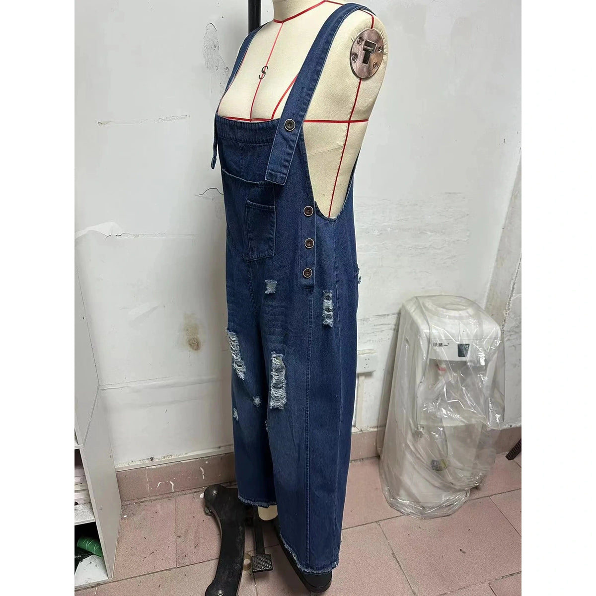 Jessika Distressed Denim Overalls - 4 Colors