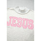 Jesus High Neck Polka Dot Slogan Printed Baggy Sweatshirt
