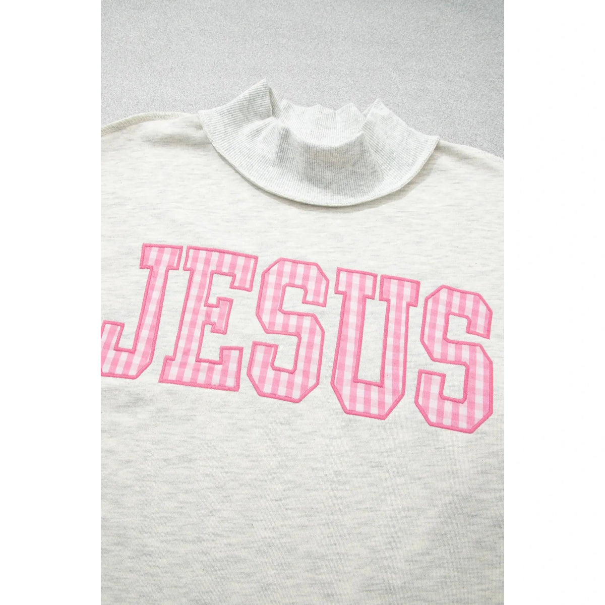 Jesus High Neck Polka Dot Slogan Printed Baggy Sweatshirt