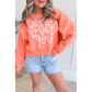 RTS Grapefruit Orange JESUS LOVES YOU Puffy Letter Graphic Sweatshirt