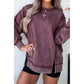 Jettie Red Mineral Wash Exposed Seam Side Slit Sweatshirt