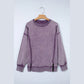 Jettie Purple Mineral Wash Exposed Seam Side Slit Sweatshirt