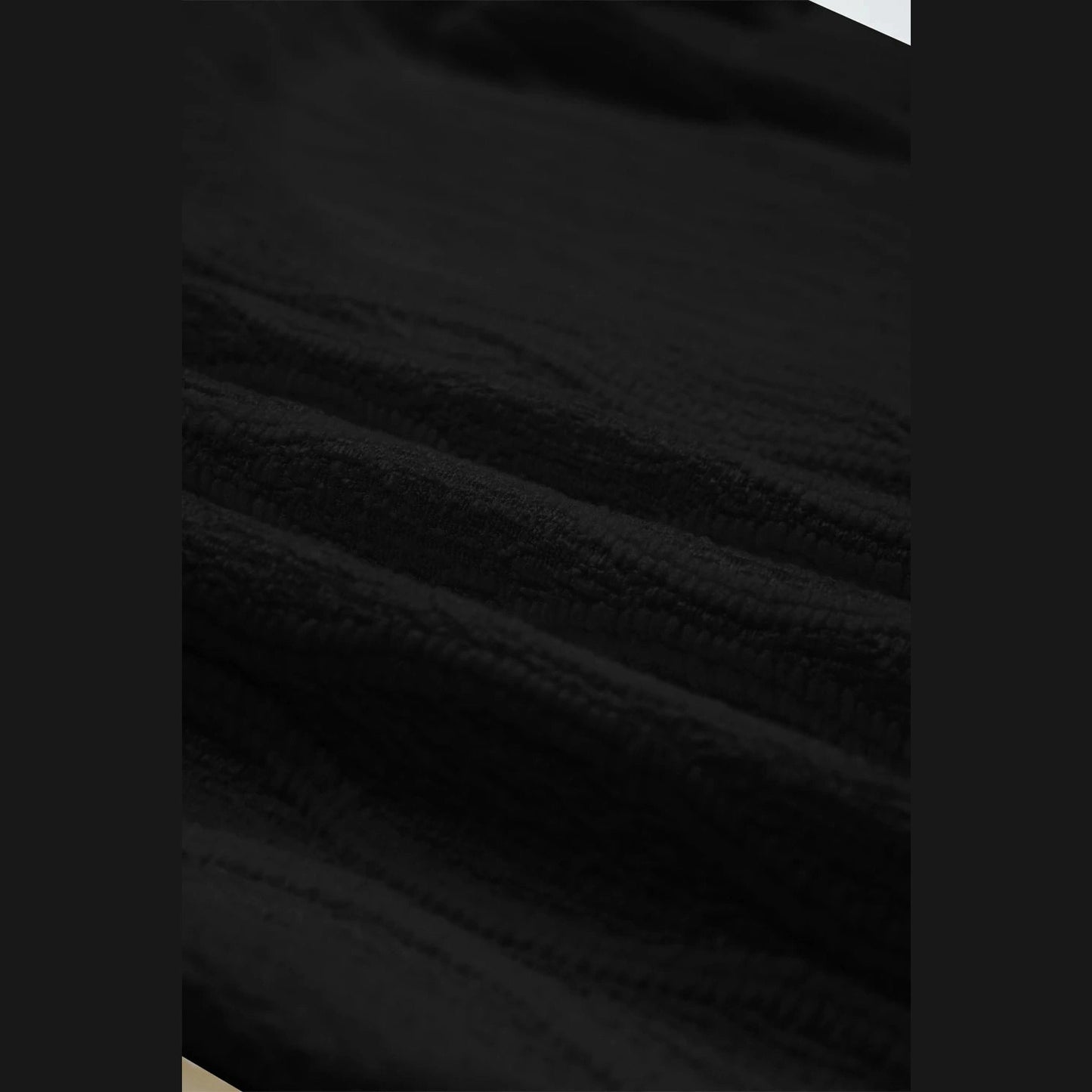 Jocie Black Textured Notched Neck Puff Sleeve Blouse