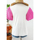 REDUCED!!!  Jodi White Contrast Tweed Puff Sleeve Top  REDUCED!!!