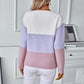 Joi Purple Colorblock Button Decor Sweater