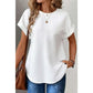 Joney White Checkered Textured Bat Sleeve T Shirt