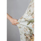 Joni Beige Vintage Style Floral Print High Waist Wide Leg Jeans