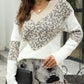 Jordie V Neck Leopard Colorblock Sweater
