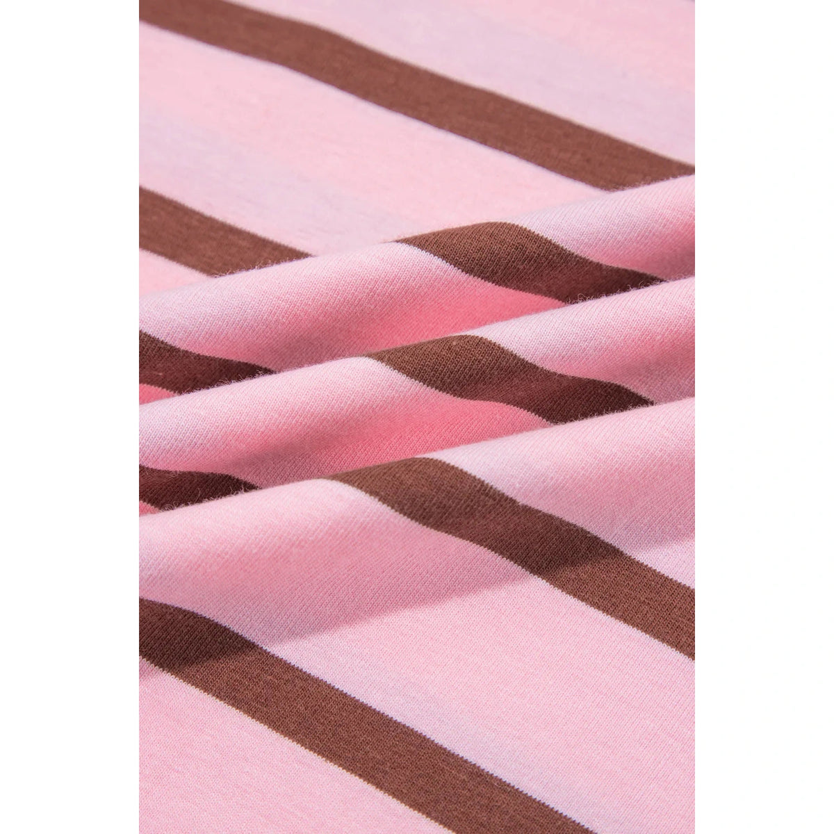 Jorry Pink Stripe Striped Long Sleeve Collar Shift Top
