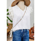 Josephine White Embroidered Ruffle Trim Textured Blouse