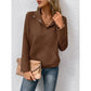 Josephine Brown Half Snap Textured Long Sleeve Shirt