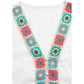 Jozie Boho Square‑Stitch Flutter Blouse