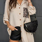 Julissa Apricot Leopard Pocket Button Up Blouse