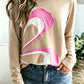 Juno Khaki Patchwork Long Sleeve Shift Top