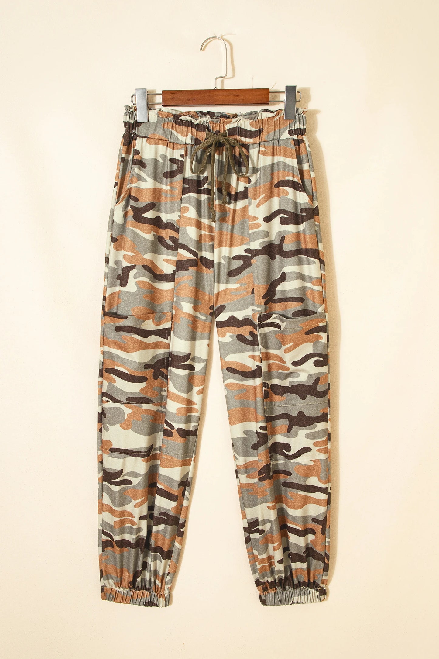 Junee Camouflage Printed Drawstring Elastic Waist Jogger Pants