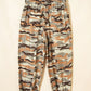 Junee Camouflage Printed Drawstring Elastic Waist Jogger Pants