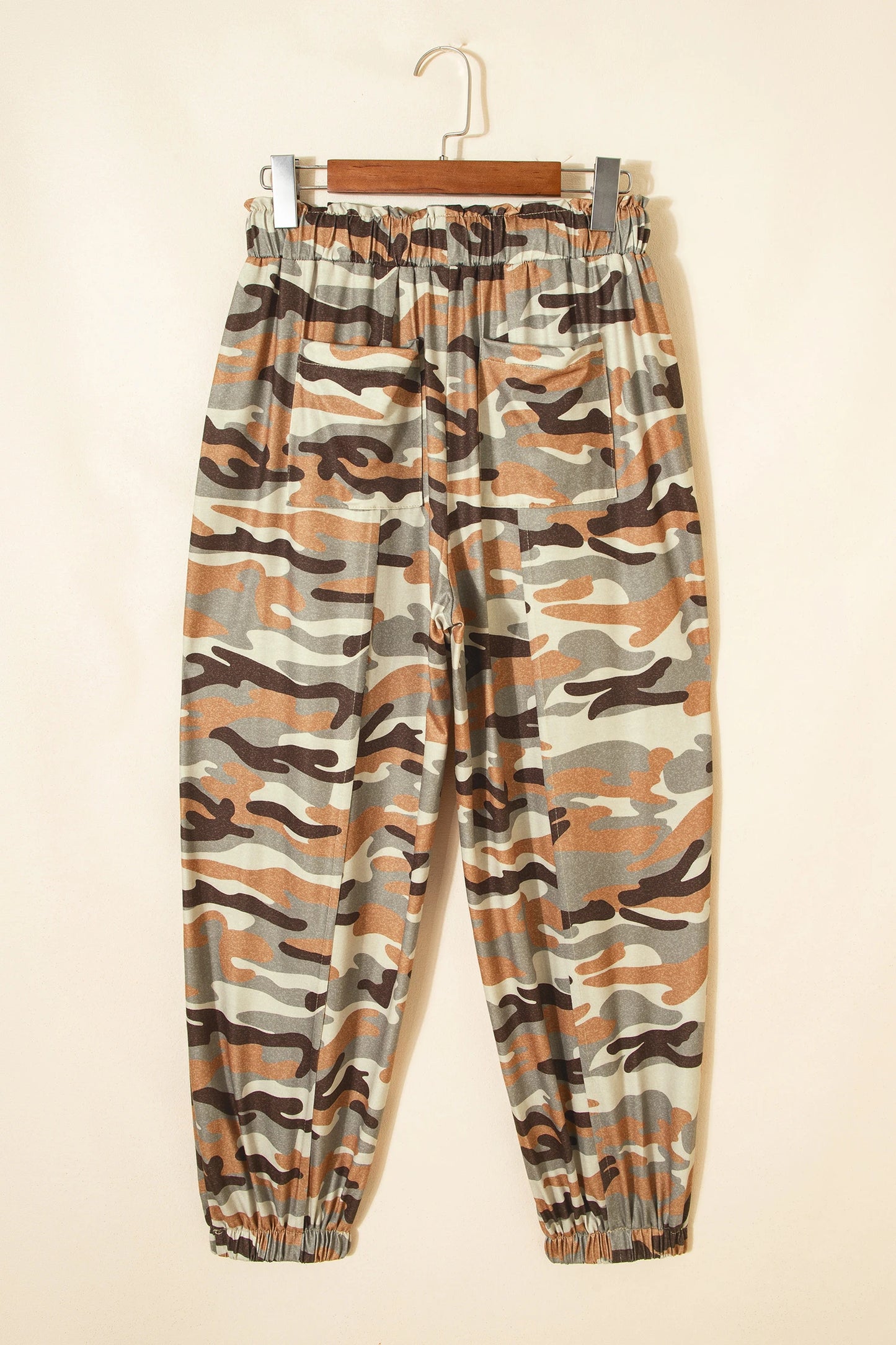 Junee Camouflage Printed Drawstring Elastic Waist Jogger Pants
