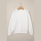 Justine White Textured Knit Pearl Embellished Pullover Sweater