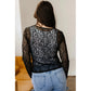 Kami Black Leopard Pattern Sheer Mesh Long Sleeve Top
