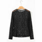 Kami Black Leopard Pattern Sheer Mesh Long Sleeve Top