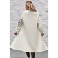 Kairi Off White Flower Embroidered Drop Shoulder Open Front Duster Cardigan