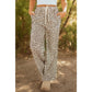 Tressie Brown Leopard Drawstring Elastic Waistband Loose Pants