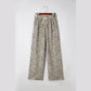 Tressie Brown Leopard Drawstring Elastic Waistband Loose Pants