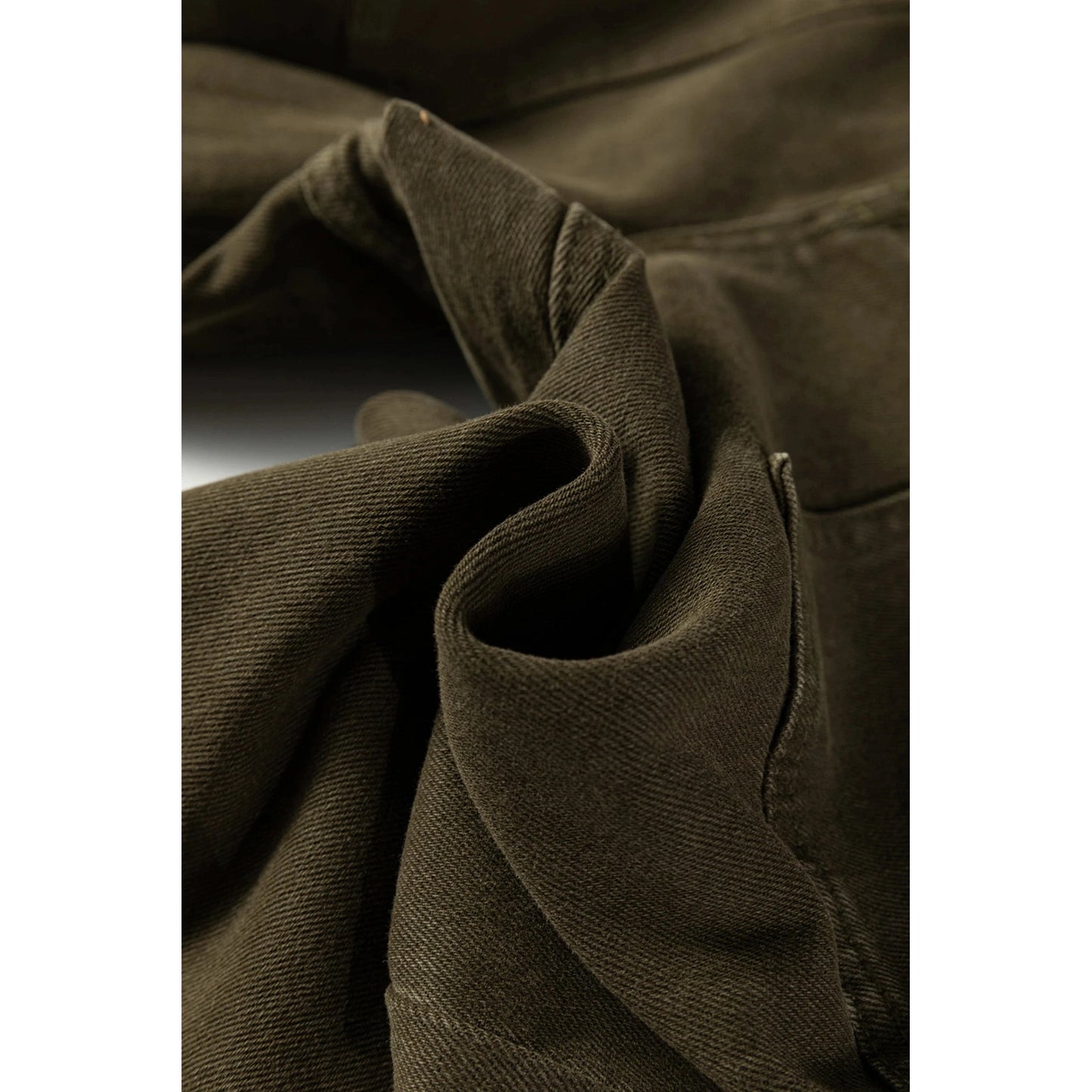 Kardy Jungle Green Double Waistband Loose Straight Jeans