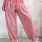 Karinne Red Stripe Drawstring Casual Loose Pants