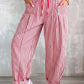 Karinne Red Stripe Drawstring Casual Loose Pants