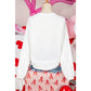 Karmen White Ribbed Corded Oversized Sweatshirt