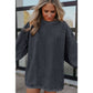 Karmen Charcoal Ribbed Corded Oversized Sweatshirt