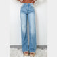 Karolina High Rise Shift Slit Leg Straight Jeans