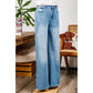 Karolina High Rise Shift Slit Leg Straight Jeans