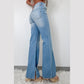 Karolina High Rise Shift Slit Leg Straight Jeans