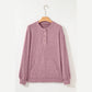 RTS Karty Pink Rib Textured Henley Knit Top