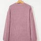 Karty Pink Rib Textured Henley Knit Top