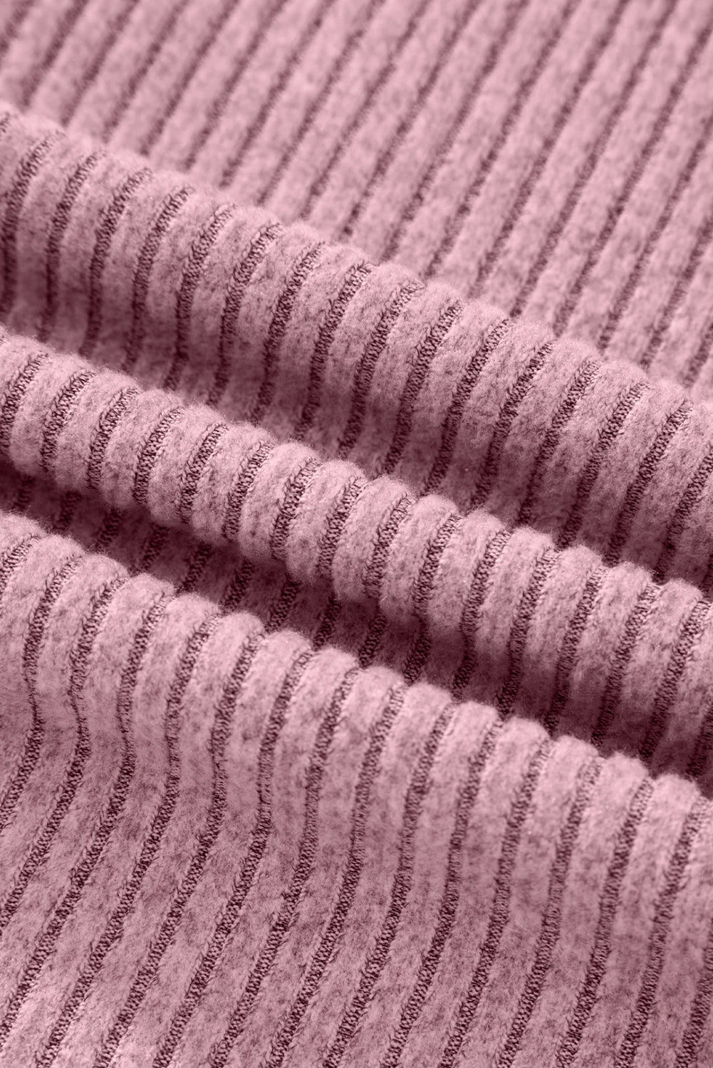 Karty Pink Rib Textured Henley Knit Top