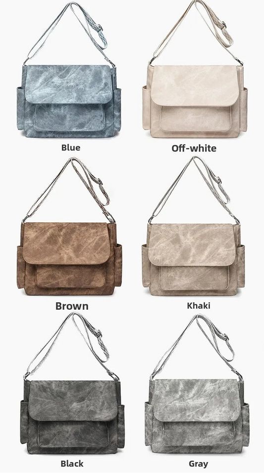 Kasey Everyday Flap PU Leather Bag with Adjustable Strap - 6 Colors