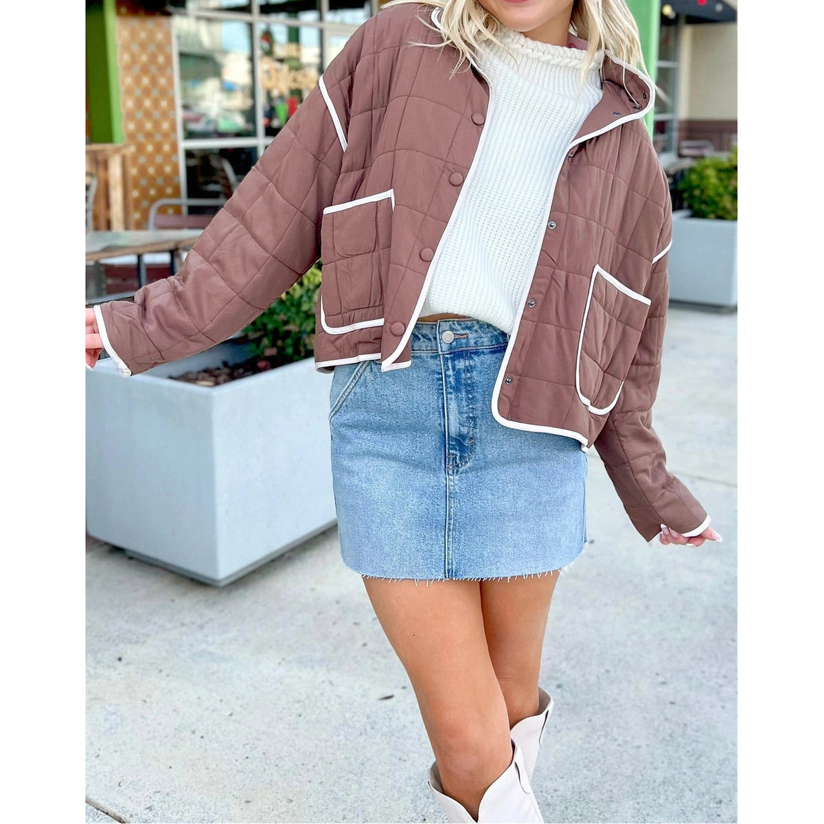 Kassin Quilted Metal Button Pocket Jacket