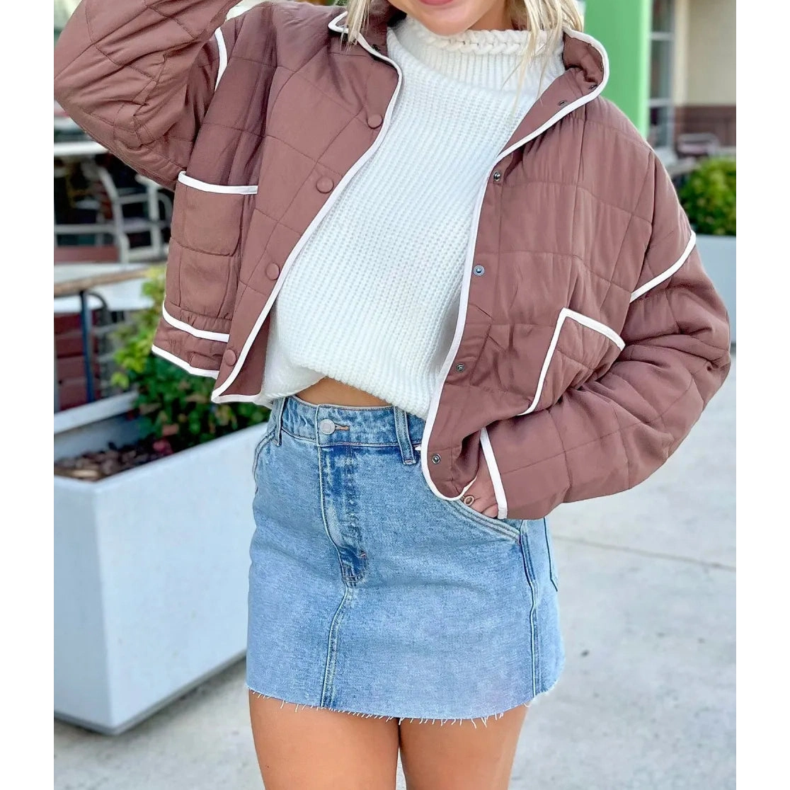 Kassin Quilted Metal Button Pocket Jacket