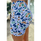 Katja Blue Abstract Camo Printed Seam Detail Biker Shorts