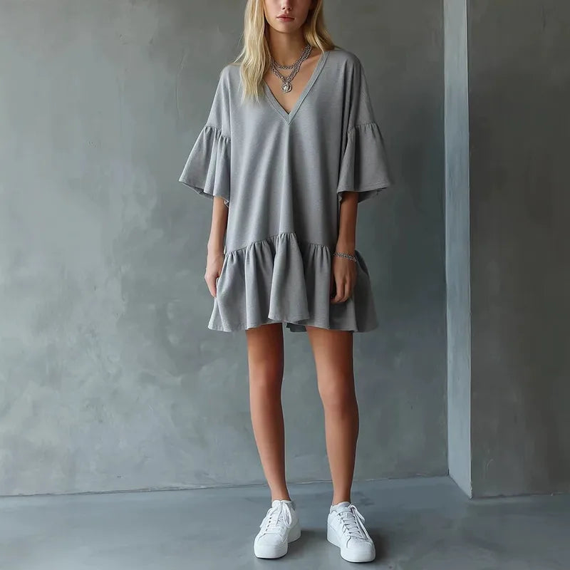 Kaylani Grey Effortless Flutter Mini Dress