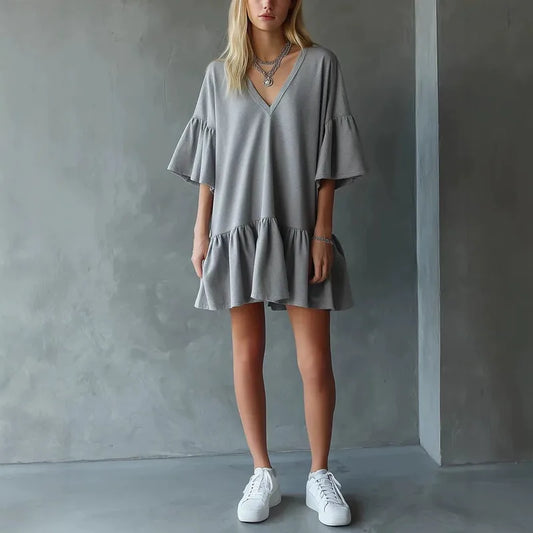 Kaylani Grey Effortless Flutter Mini Dress