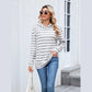 Kaytryn Grey Striped Kangaroo Pocket Hoodie