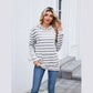 Kaytryn Grey Striped Kangaroo Pocket Hoodie