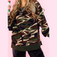 Keela Camouflage Print Round Neck Baggy Pullover Sweatshirt