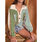 Kelsea Striped Oversized Button Front Top - 3 Colors